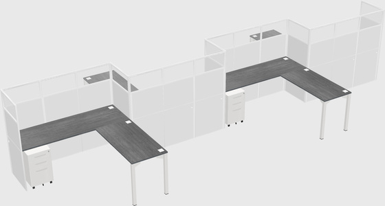 L-shape cubicles
