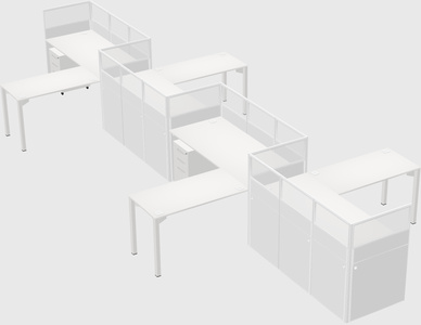 L-shape cubicles