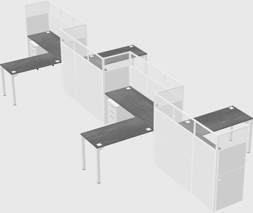 L-shape cubicles