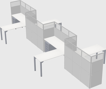 L-shape cubicles