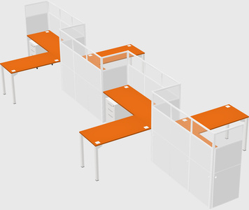 L-shape cubicles