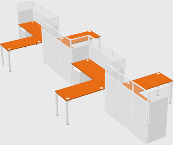 L-shape cubicles