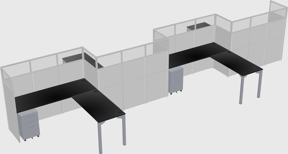 L-shape cubicles