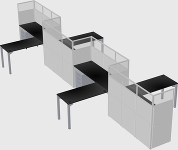 L-shape cubicles