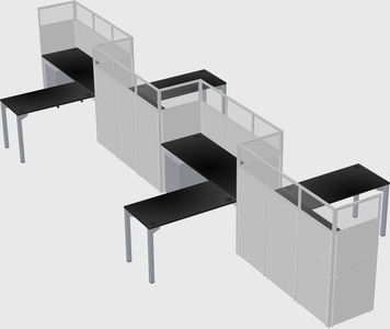 L-shape cubicles