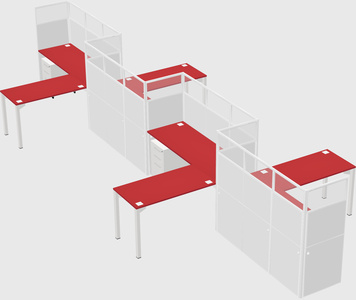 L-shape cubicles