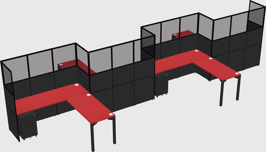 L-shape cubicles