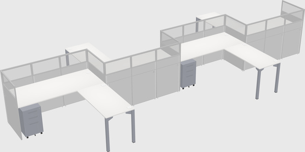 L-shape cubicles