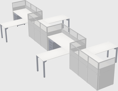 L-shape cubicles