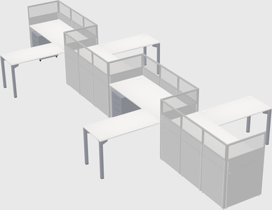 L-shape cubicles