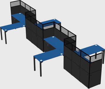 L-shape cubicles