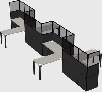 L-shape cubicles