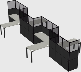 L-shape cubicles