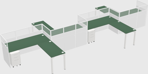 L-shape cubicles