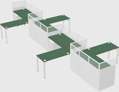 L-shape cubicles