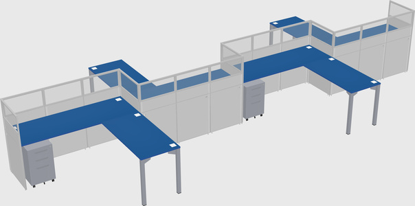 L-shape cubicles