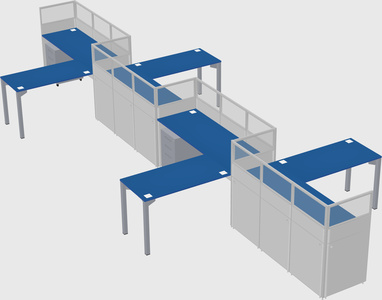 L-shape cubicles