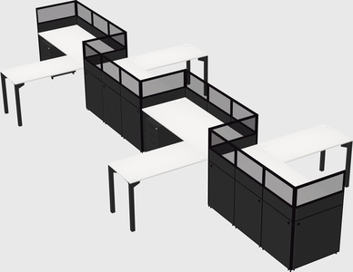 L-shape cubicles