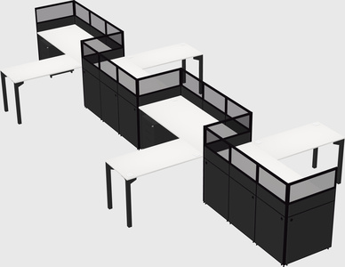 L-shape cubicles