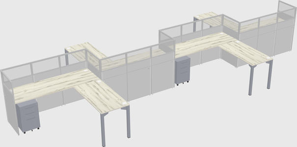 L-shape cubicles