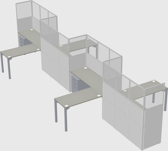 L-shape cubicles