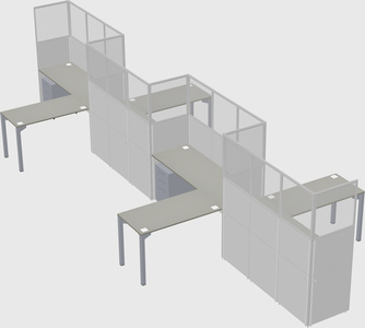 L-shape cubicles
