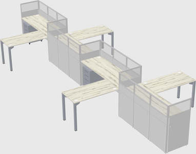 L-shape cubicles