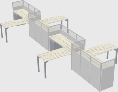 L-shape cubicles