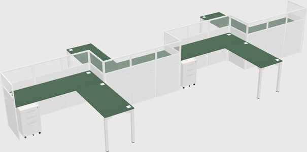 L-shape cubicles