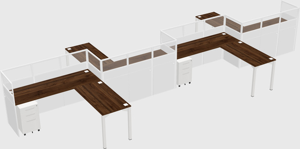 L-shape cubicles