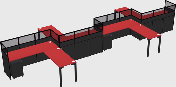 L-shape cubicles