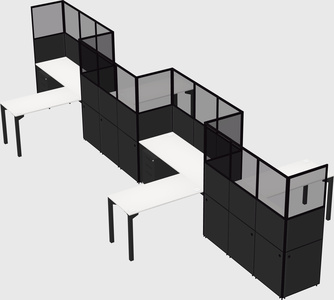 L-shape cubicles