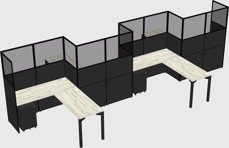L-shape cubicles
