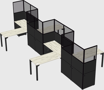 L-shape cubicles