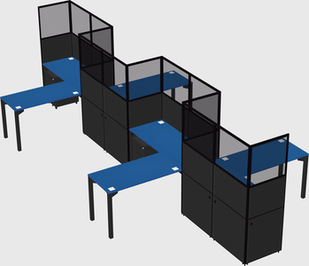 L-shape cubicles