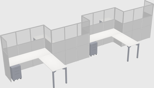 L-shape cubicles
