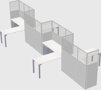 L-shape cubicles