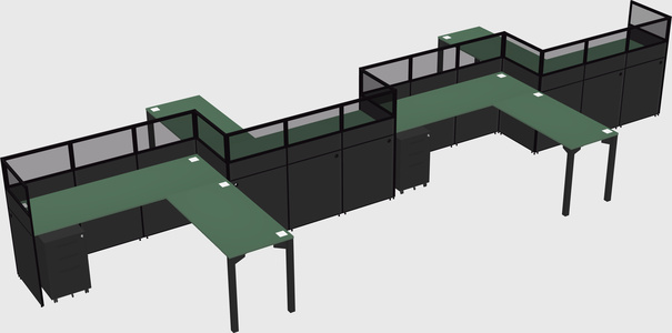 L-shape cubicles