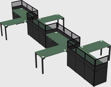 L-shape cubicles