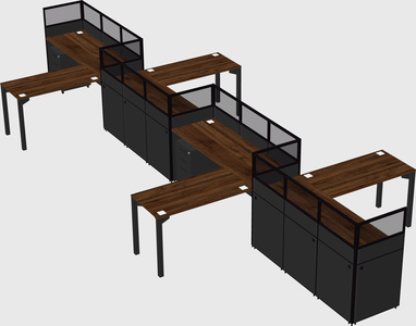 L-shape cubicles