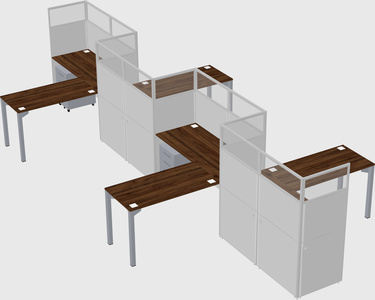 L-shape cubicles