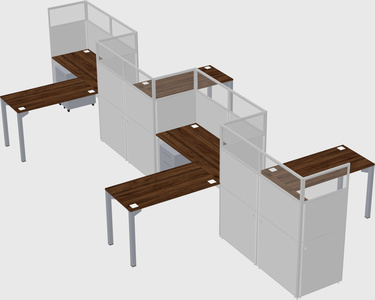 L-shape cubicles