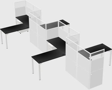L-shape cubicles