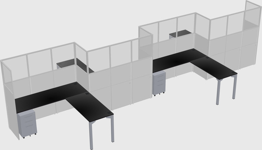 L-shape cubicles