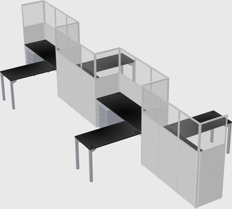 L-shape cubicles