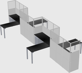L-shape cubicles