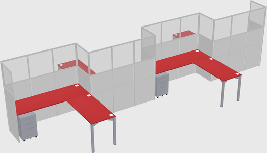 L-shape cubicles