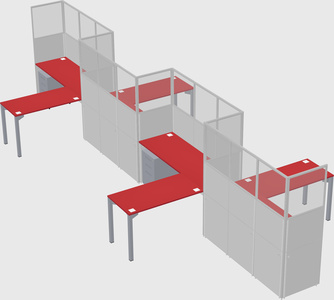 L-shape cubicles