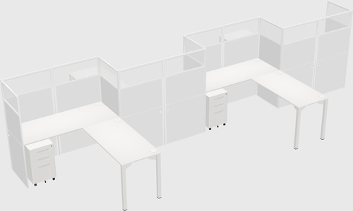 L-shape cubicles