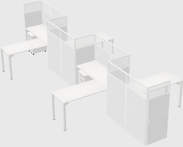 L-shape cubicles